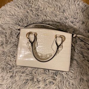 White Aldo Crocodile Print Bag